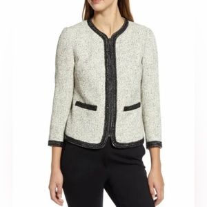 Anne Klein Speckled Tweed Blazer Jacket